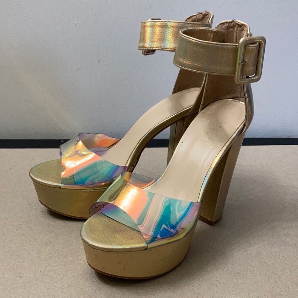 Iridescent Gold Rouge Helium Platform Heels